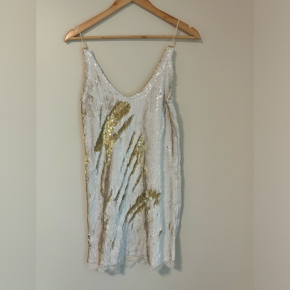 Free People- Seeing double Sequin slip dress - Picture 10 of 16